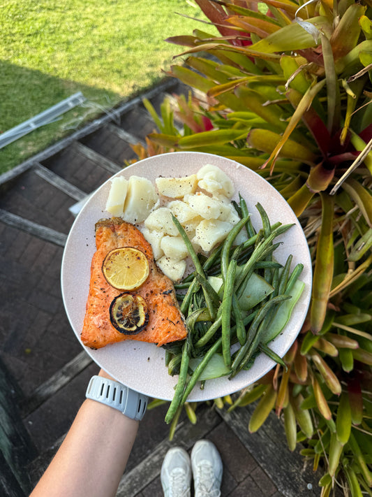 Lemon Trout and Garlic Veg