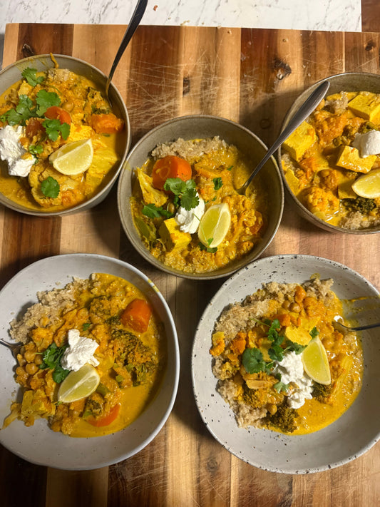 Slow-Cooked Tofu, Pumpkin & Cauliflower Curry