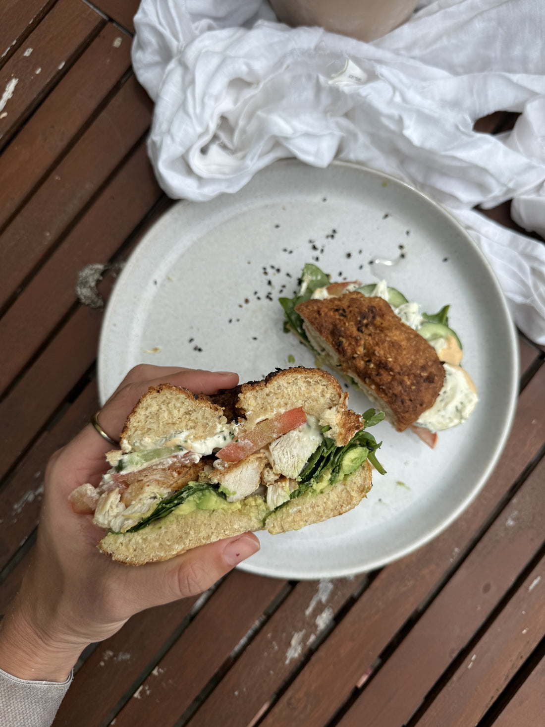 HIGH PROTEIN CHICKEN BAGEL