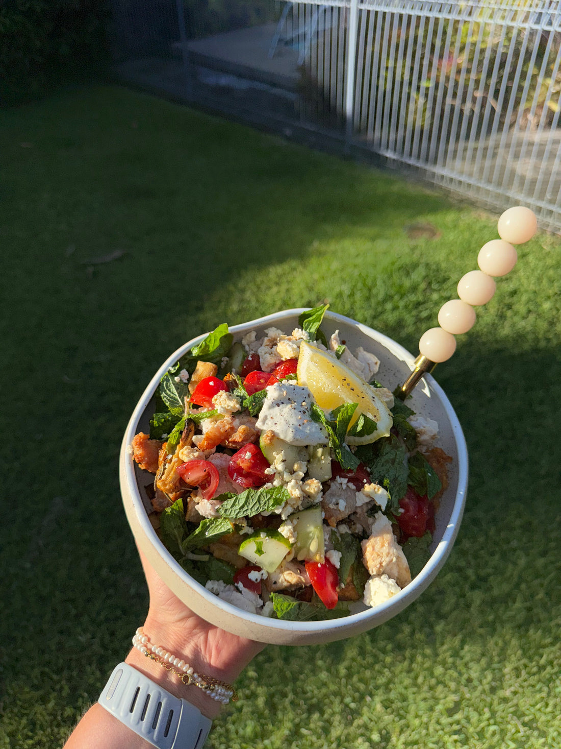 ROAST VEG GREEK BOWL (great to toss together with leftovers)